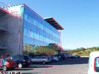 Switzerland - CERN - bulding with entrance to particle collider
