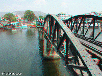 Thailand 3D: Kanchanaburi - bridge over the river Kwai